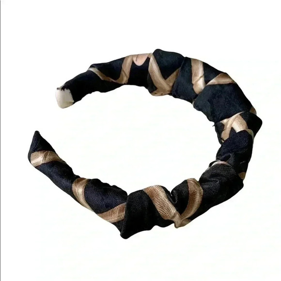 Upcycled Silk Headband Artisan Handsewn Scrunchy Crown Island Vibes Palm Tree - Picture 5 of 9